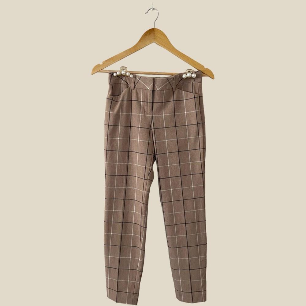 Brown plaid trousers